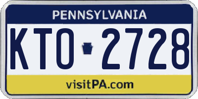 PA license plate KTO2728