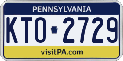 PA license plate KTO2729