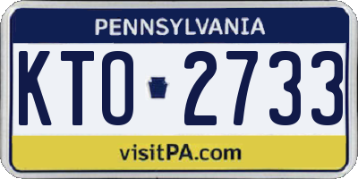 PA license plate KTO2733