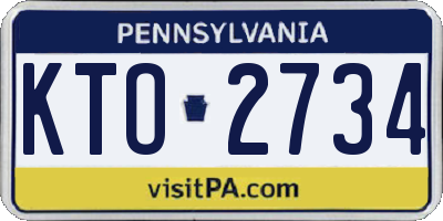 PA license plate KTO2734