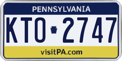 PA license plate KTO2747