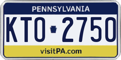 PA license plate KTO2750