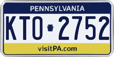PA license plate KTO2752