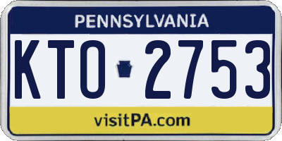 PA license plate KTO2753