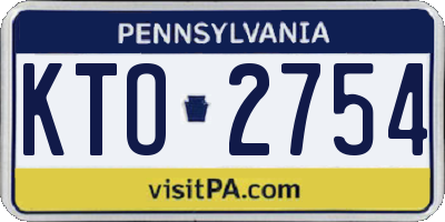 PA license plate KTO2754