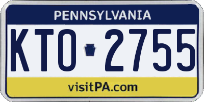 PA license plate KTO2755