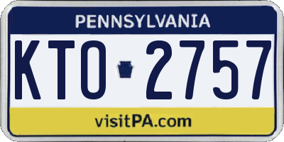 PA license plate KTO2757