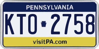 PA license plate KTO2758