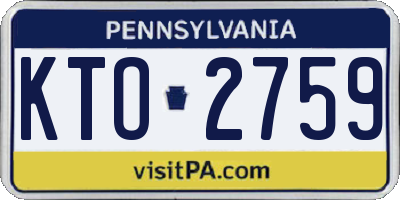 PA license plate KTO2759