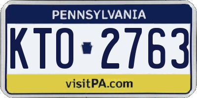 PA license plate KTO2763
