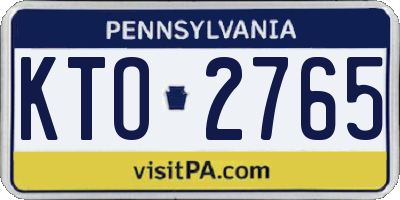 PA license plate KTO2765
