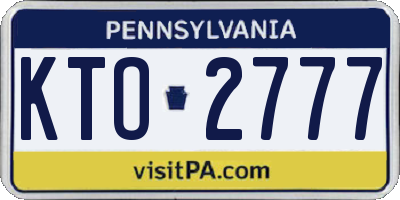 PA license plate KTO2777