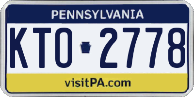 PA license plate KTO2778