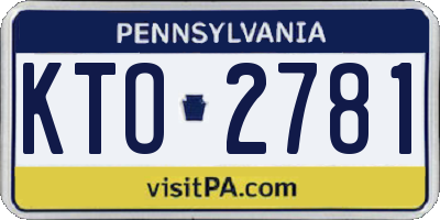 PA license plate KTO2781