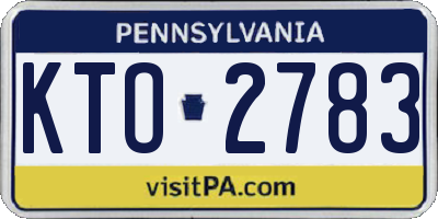 PA license plate KTO2783