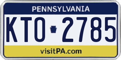 PA license plate KTO2785