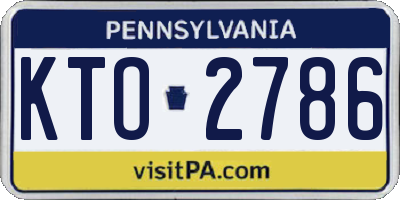 PA license plate KTO2786