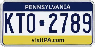 PA license plate KTO2789