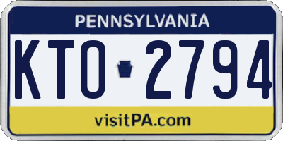 PA license plate KTO2794