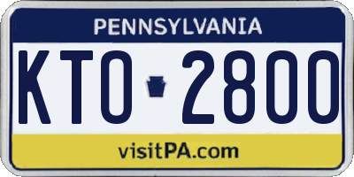 PA license plate KTO2800