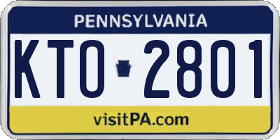 PA license plate KTO2801