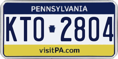 PA license plate KTO2804