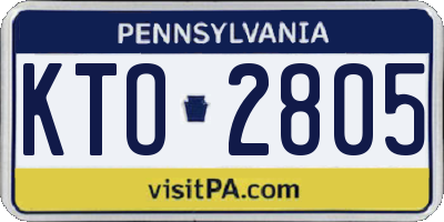 PA license plate KTO2805