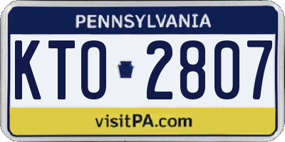 PA license plate KTO2807