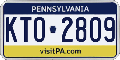 PA license plate KTO2809