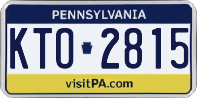 PA license plate KTO2815