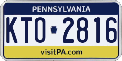 PA license plate KTO2816