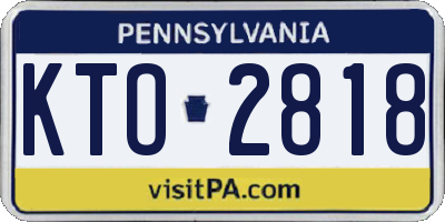 PA license plate KTO2818