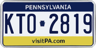 PA license plate KTO2819