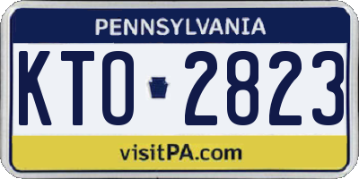 PA license plate KTO2823