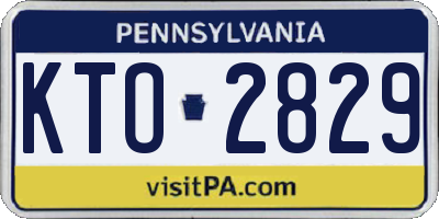 PA license plate KTO2829