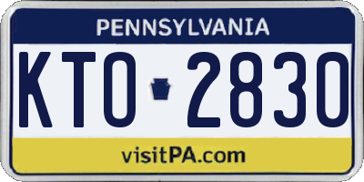 PA license plate KTO2830