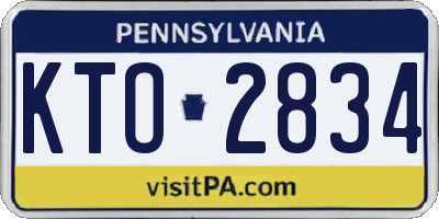 PA license plate KTO2834