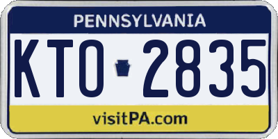 PA license plate KTO2835
