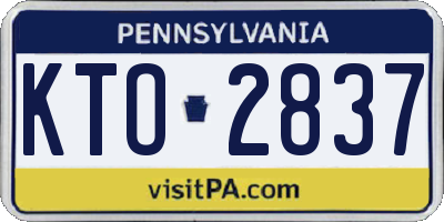 PA license plate KTO2837