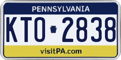 PA license plate KTO2838