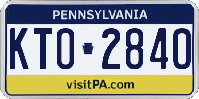 PA license plate KTO2840