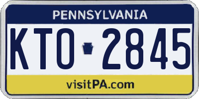 PA license plate KTO2845