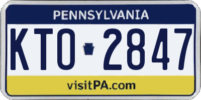 PA license plate KTO2847