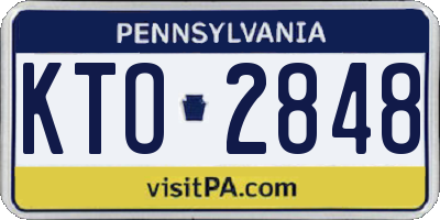 PA license plate KTO2848