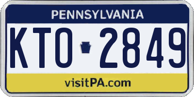 PA license plate KTO2849