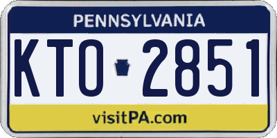 PA license plate KTO2851