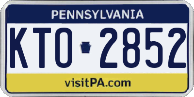 PA license plate KTO2852