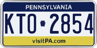 PA license plate KTO2854