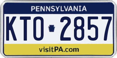 PA license plate KTO2857