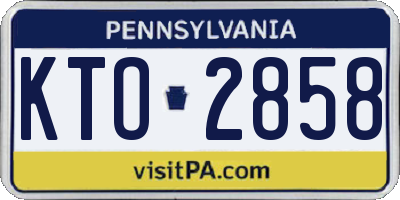 PA license plate KTO2858